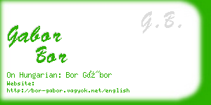 gabor bor business card